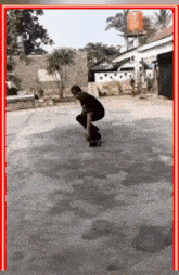 a man is doing a trick on a skateboard on a concrete surface