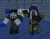 two minecraft characters are standing next to each other with the name harper visible