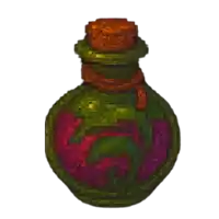 a pixel art of a green bottle with a cork