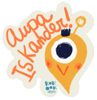 a sticker that says ' aupa iskander ! ' on it