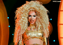 a picture of a drag queen with t4yce tumblr written on the bottom