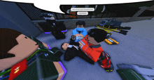a screenshot of a video game with a man laying on the ground