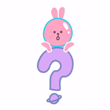 pink rabbit question mark i don%27t know no idea