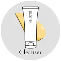 a drawing of a bottle of cleanser with the word cleanser below it