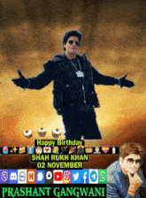 Shah Rukh Khan Happy Birthday 02 November Shah Rukh Khan GIF - Shah Rukh Khan Happy Birthday 02 November Shah Rukh Khan Happy Birthday GIFs