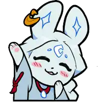a drawing of a bunny with a c on its face