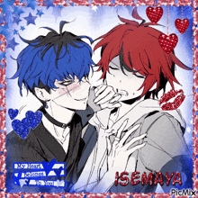 a picture of two anime characters with the words my heart belongs to you on the bottom