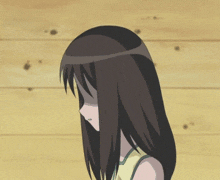 a cartoon girl with her eyes closed and a shadow on her face