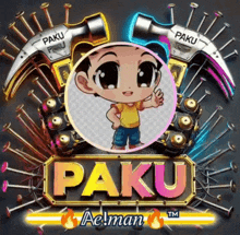 a picture of a cartoon character with the name paku