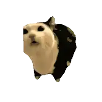 a pixelated image of a dog with black spots on its fur