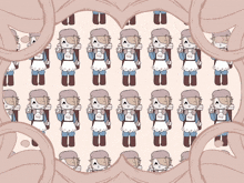 a drawing of a girl in an apron giving the thumbs up sign