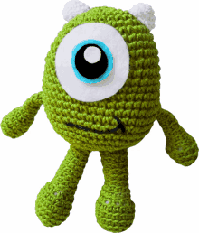 mike wazowski smile stuffed toy crocheted toy monsters inc