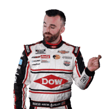 pointing left austin dillon nascar to the left over there