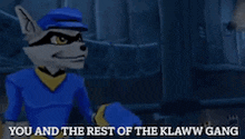 a cartoon raccoon says have to be stopped in a dark room