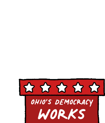 Ohioans Turned Out In Record Numbers Ohios Democracy Works Sticker - Ohioans Turned Out In Record Numbers Ohios Democracy Works Voting Stickers