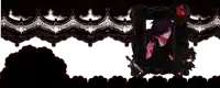 a picture of a man in a black frame with a red heart