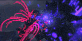 a purple and blue background with a few lines in it