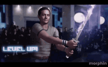 Tobey Maguire Firesword GIF - Tobey Maguire Firesword Pilgrim Level Up GIFs