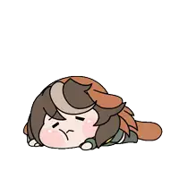 a cartoon drawing of a person laying on the ground with a sad look on their face