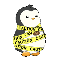 Penguin Pudgy Sticker - Penguin Pudgy Warning Stickers