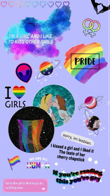 a poster that says i 'm a girl and i like to kiss other girls on it