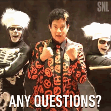 Any Questions David S Pumpkins GIF - Any Questions David S Pumpkins Tom Hanks GIFs