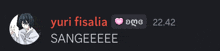 a screenshot of a text message between yuri fiscalia and sangeeee
