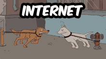 dogs fight cartoon intternet