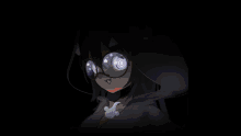 a girl with glasses is surrounded by a grid of lines and numbers