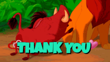 Pumbaa Thank You GIF - Pumbaa Thank You I Gravel At Your Feet GIFs