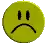 a yellow smiley face with a sad face on it