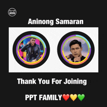 a thank you for joining ppt family sign