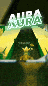 a poster for aura aura shows a pyramid in the background