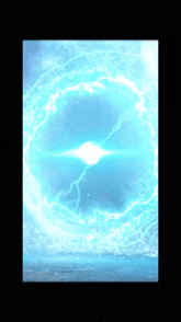 a blue circle with a light coming out of the center