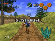 a screenshot of a video game that says bob-omb battlefield on it