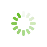 a green loading circle on a white background .