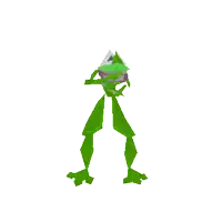 a green frog is holding a piece of paper on its head