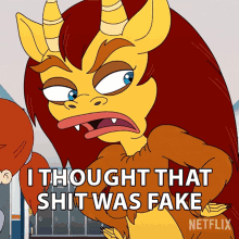 I Thought That Shit Was Fake Connie The Hormone Monstress GIF - I Thought That Shit Was Fake Connie The Hormone Monstress Big Mouth GIFs