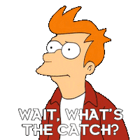 Wait Whats The Catch Philip J Fry Sticker - Wait Whats The Catch Philip J Fry Futurama Stickers