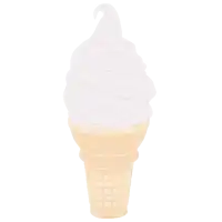 a white ice cream cone with a swirl on top
