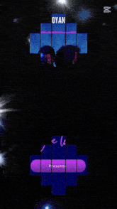 a poster for familia love love shows a man holding a guitar and a woman singing