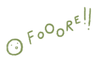 the word foore is written in green letters