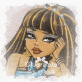 a picture of cleo solo de stef with her hand on her chin