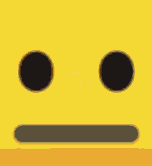 a yellow smiley face with two black eyes and a slight smirk on it .