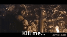 a man with a beard is standing in a cave and says `` kill me ... ''