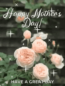 a mother 's day card with roses and the words `` happy mother 's day ! have a great day ''