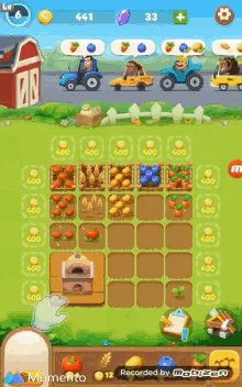 a screenshot of a game that has momento at the bottom of the screen