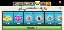 a screen shot of a game called league shop with various items for sale