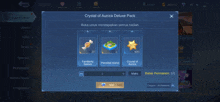 a screenshot of the crystal of aurora deluxe pack in a game