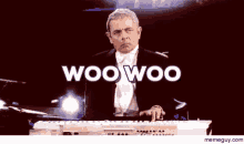 Rowan Atkinson Woo Woo GIF - Rowan Atkinson Woo Woo Playing Piano GIFs